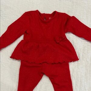 Red Sparkle Toddler Two Piece Matching Set